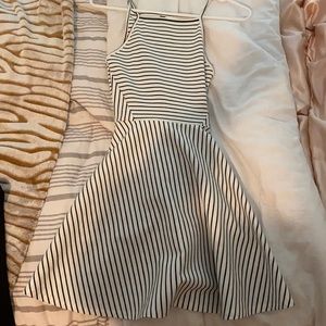 Black and white striped dress